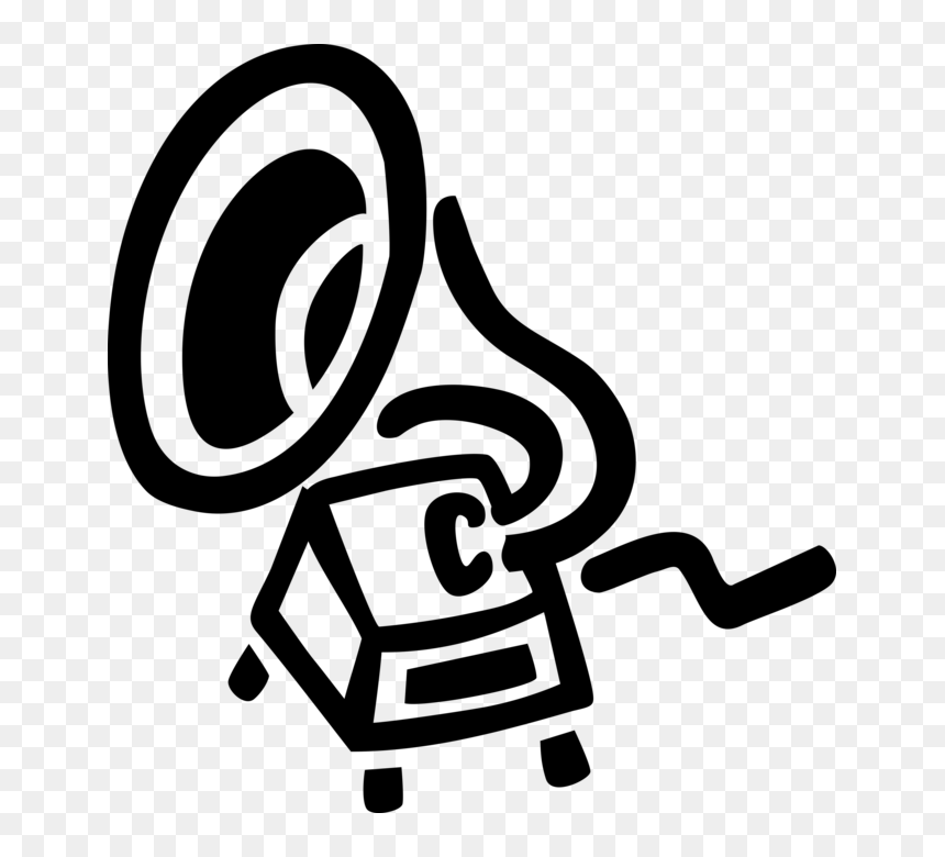 Vector Illustration Of Gramophone Phonograph Record, HD Png Download - phonograph png