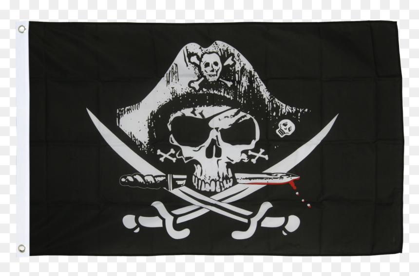 Pirate With Bloody Sabre Flag - Pirate Flag With Hat, HD Png Download - bloody x png