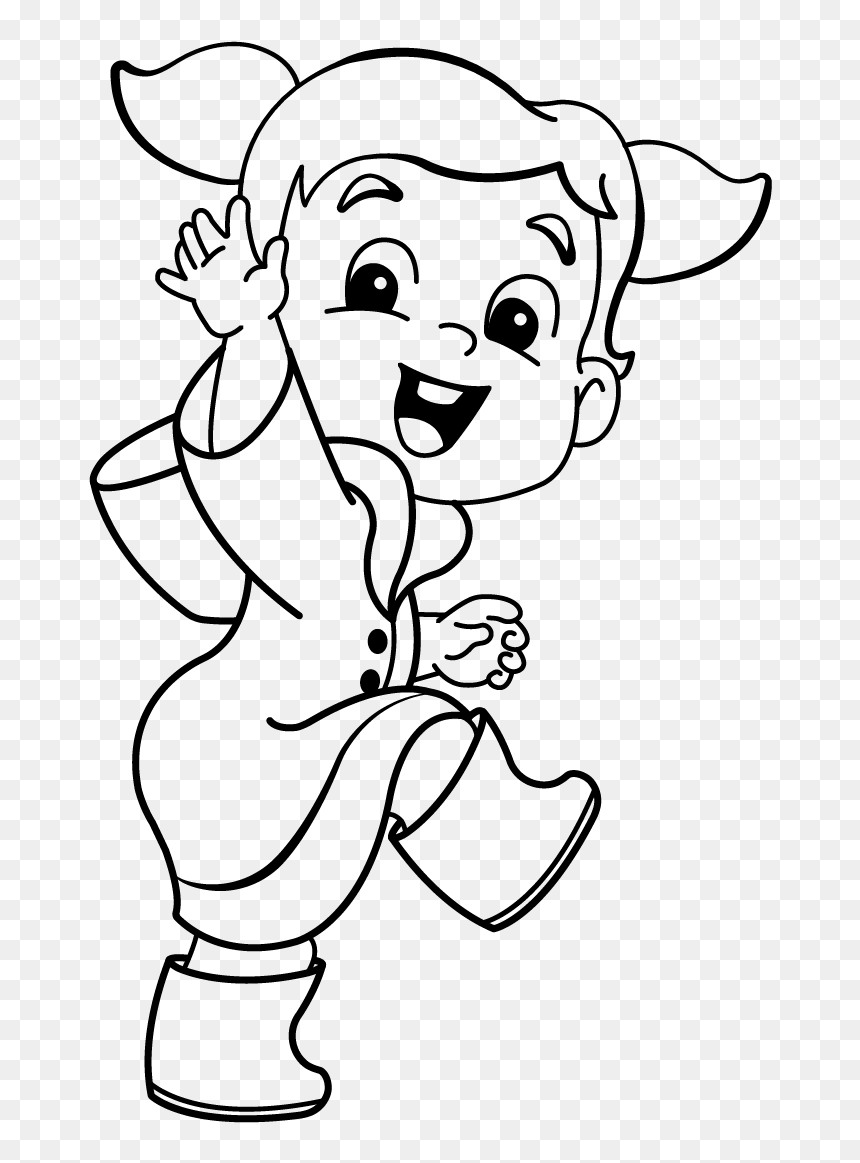 Cute Girl With Pigtails Digi Stamp - Cartoon, HD Png Download - pigtails png