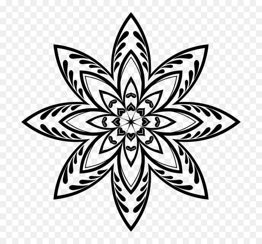 Drawing Geometric Star Transparent Png Clipart Free - Geometric Pattern Drawing Flowers, Png Download - bethlehem star png