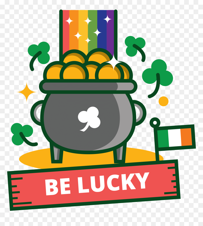 St Patrick Tagesglücklicher Topf Aufkleber, HD Png Download - st patrick png