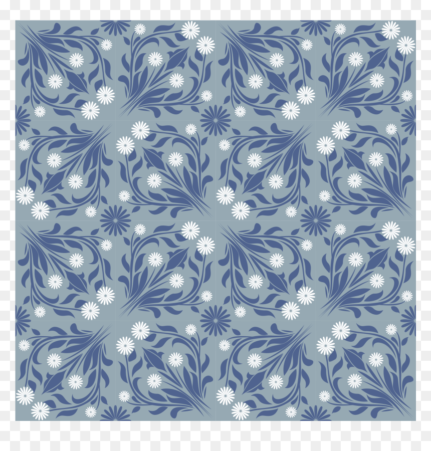Blue Plant Pattern Shading Square Continuous Png And - Motif, Transparent Png - square pattern png