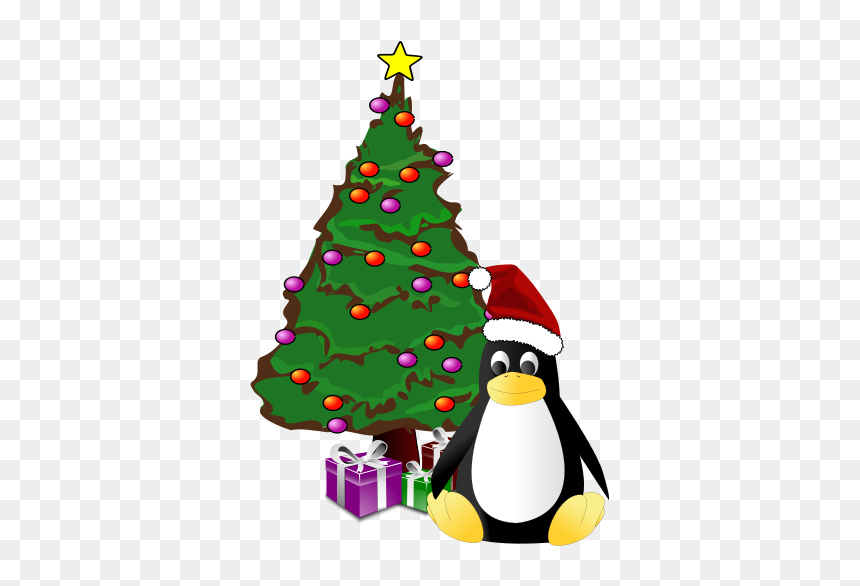 Natal Tux - Clipart Christmas Tree, HD Png Download - feliz navidad y prospero año nuevo png
