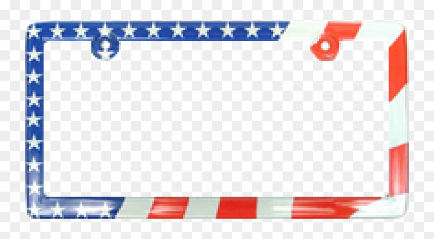 American Usa Flag Plastic License Plate Frame - Usa Flag Frame Png, Transparent Png - rebel flag png