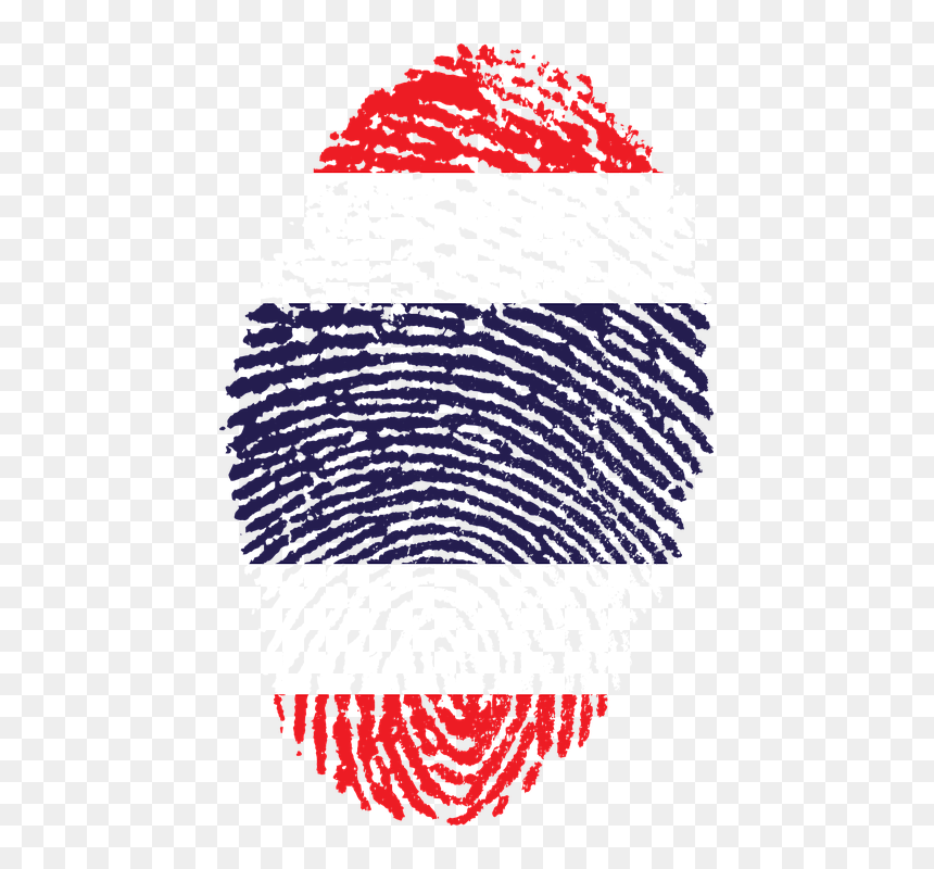 Thailand, Flag, Fingerprint, Country, Pride, Identity - Thailand Flag Fingerprint, HD Png Download - thai flag png