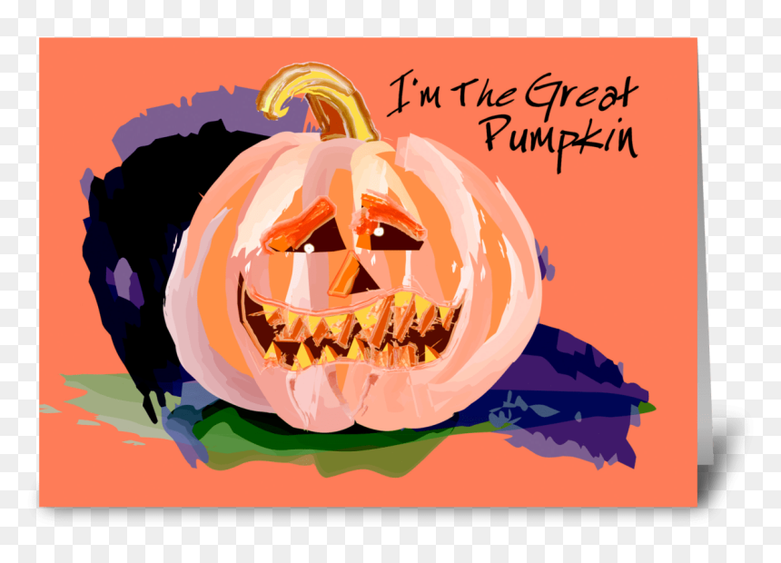 Pumpkin Head Greeting Card - Grupo De Oração Eu Participo, HD Png Download - pumpkin head png