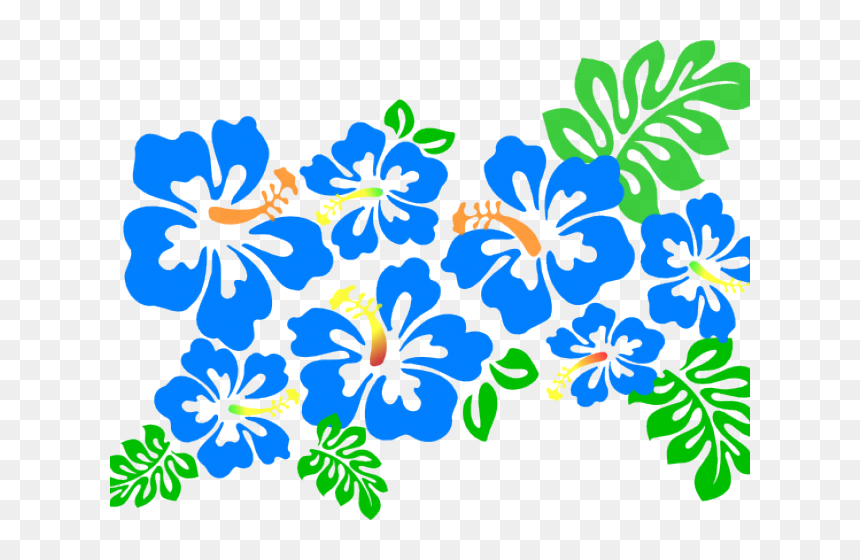 Hibiscus Clipart Hibiscus Flower - Hawaiian Blue Clipart Flowers, HD Png Download - hibiscus clipart png