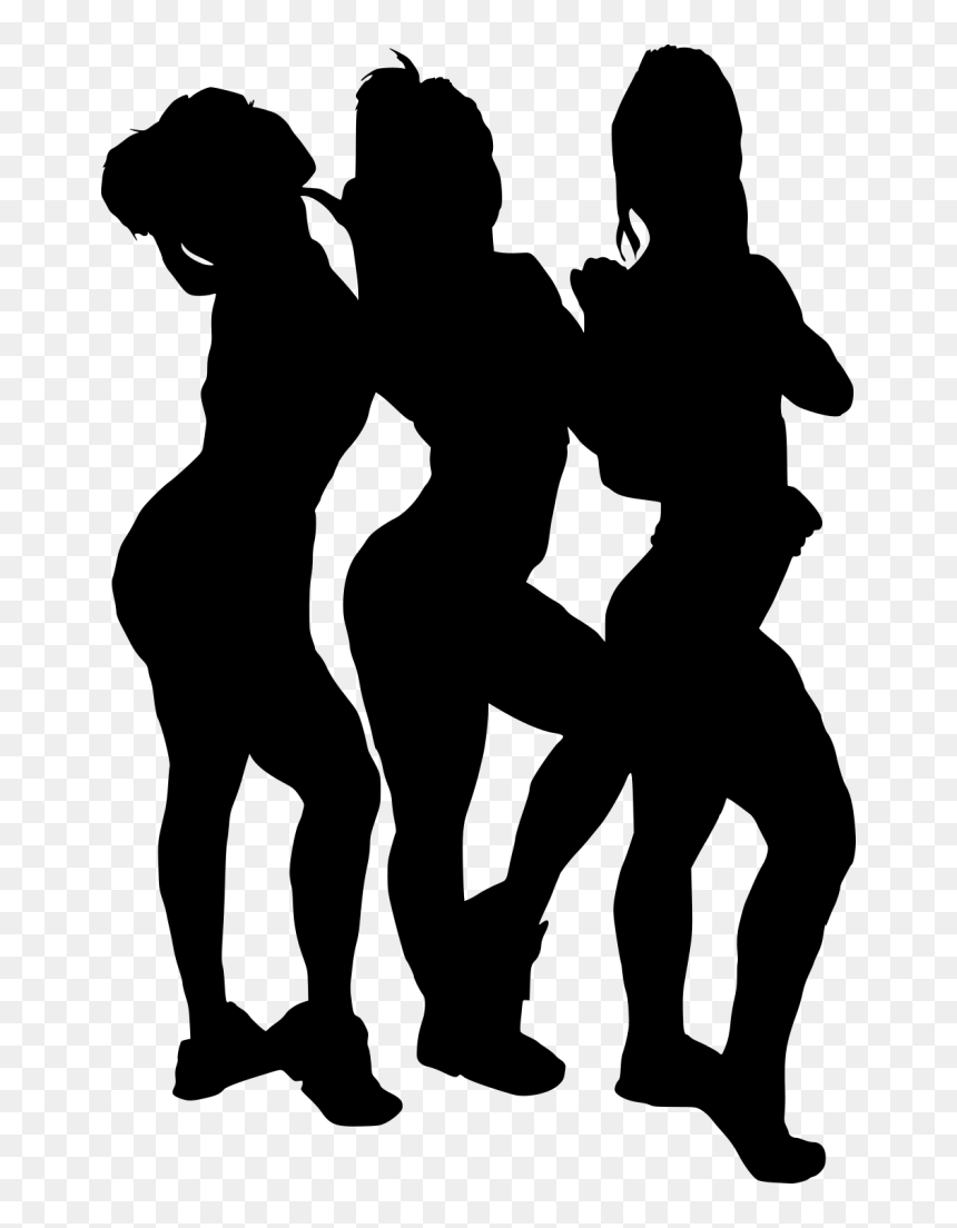 Free Png Girl Group Hoto Posing Silhouette Png Images - Girls Silhouette Free Png, Transparent Png - swimming silhouette png