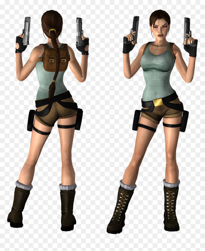 Lara Croft - Lara Croft Classic Outfit, HD Png Download - png guns