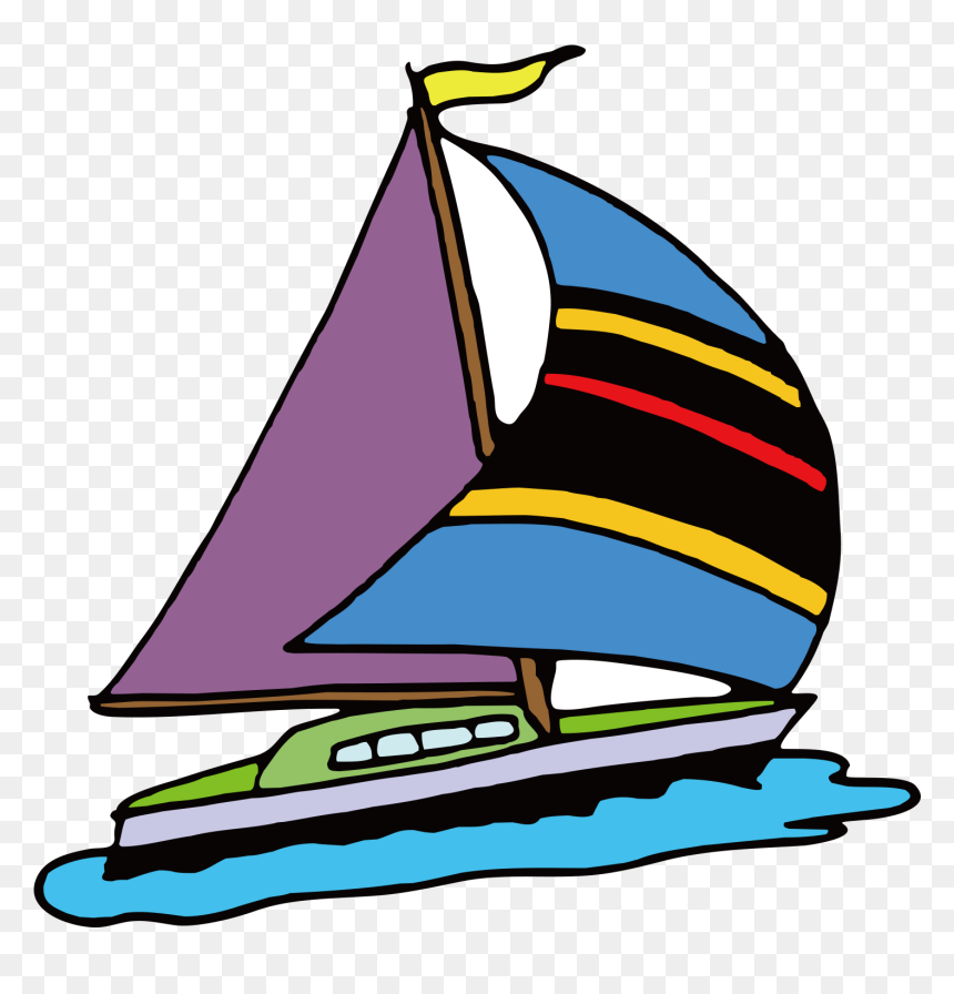Dog On Sailboat Clipart - Clip Art, HD Png Download - sailboat clipart png