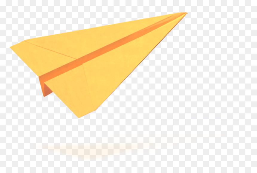 Yellow Origami Paper Plane - Light, HD Png Download - flying paper png