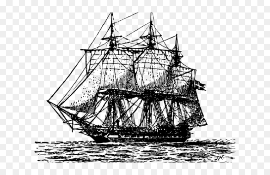 Sailboat Clipart Frigate - Old Ship Clipart, HD Png Download - sailboat clipart png