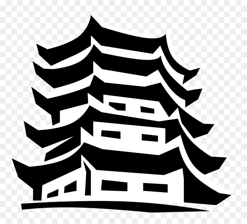 Vector Illustration Of Asian Japanese Or Chinese Pagoda - Klenteng Png, Transparent Png - pagoda png