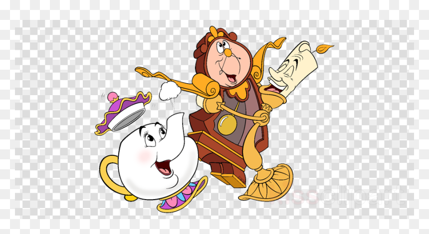 Lumiere Mrs Potts Cogsworth, HD Png Download - beauty and the beast png
