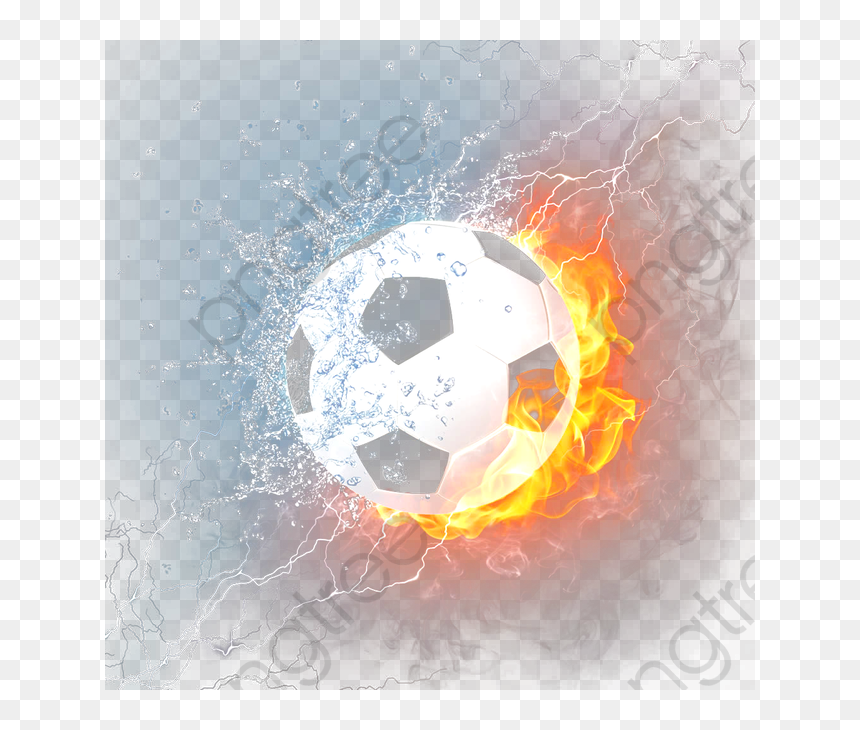 Soccer Ball Fire And Water Png, Transparent Png - fire png transparent