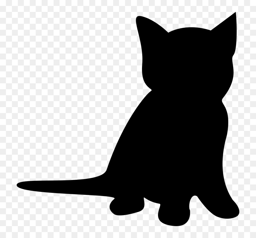 Kitten Clipart Silhouette, HD Png Download - kitten png