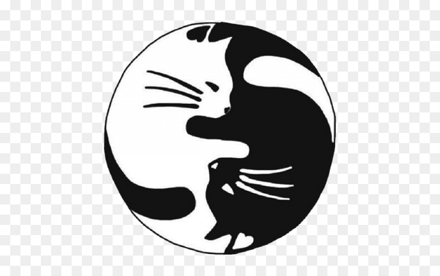 Cat Yin Yang, HD Png Download - yin yang png