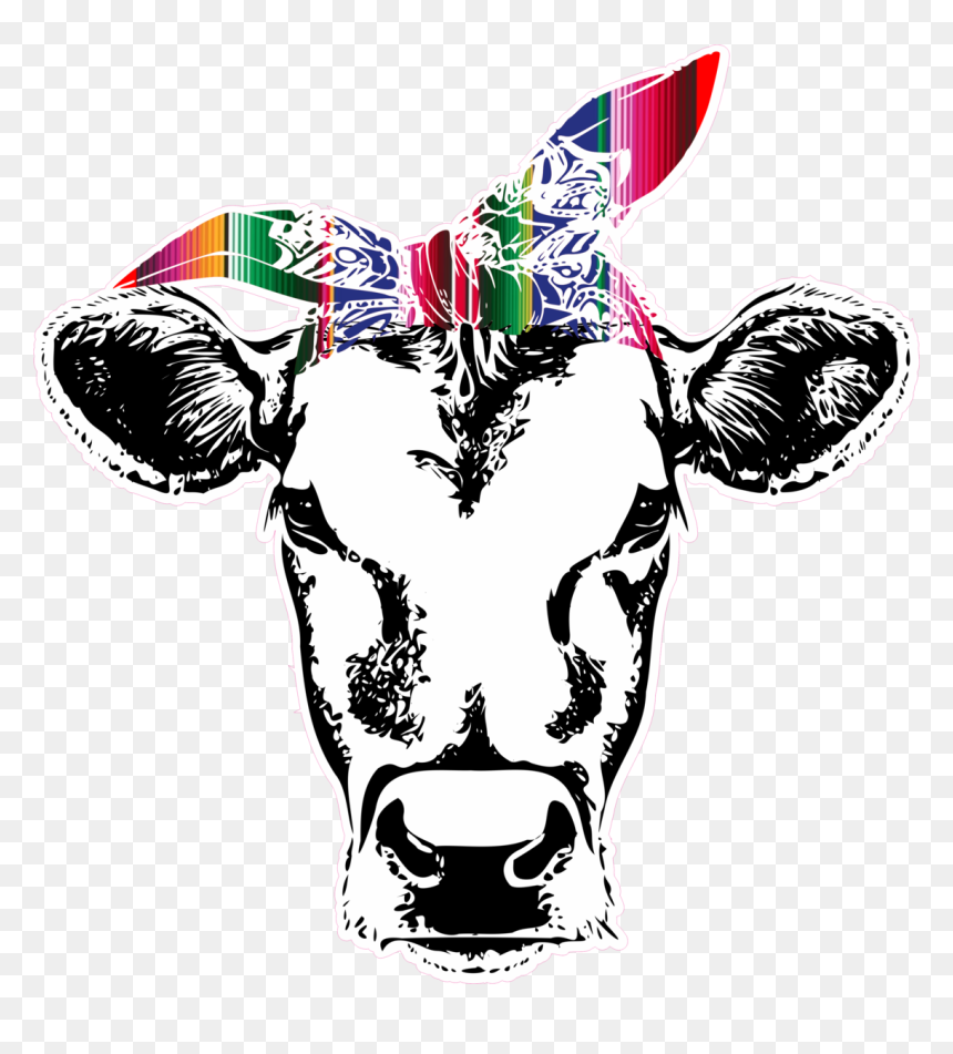 Cow With Bandana, HD Png Download - bandana png