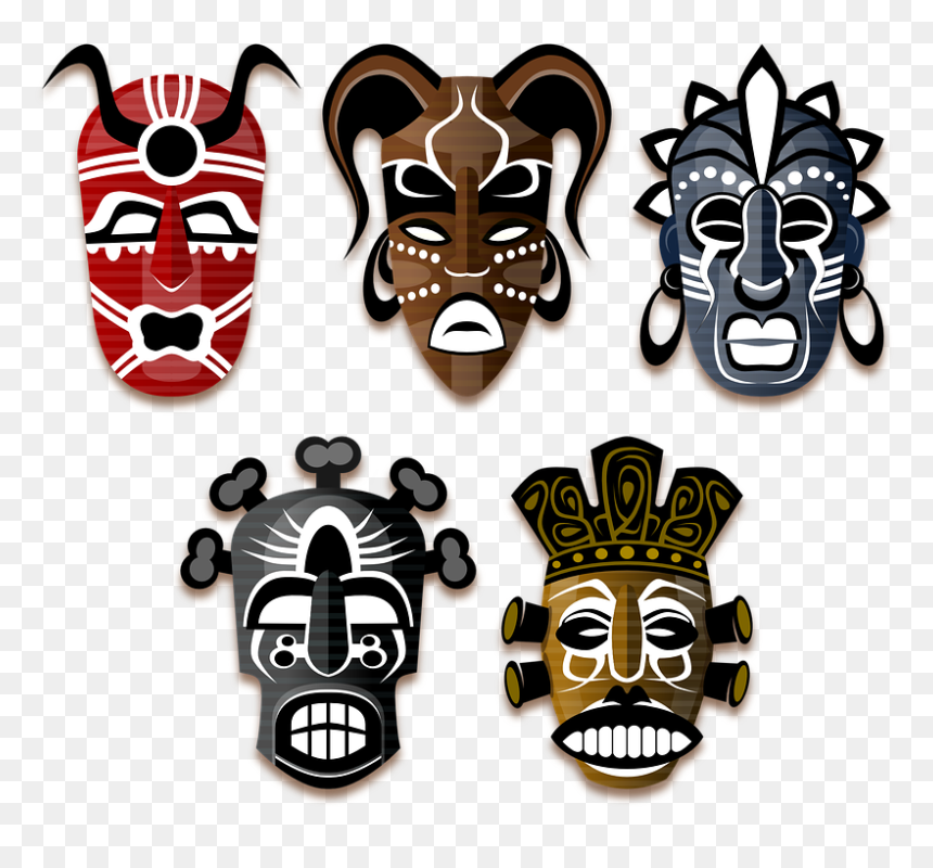 Tribal African Mask Designs, HD Png Download - africa png