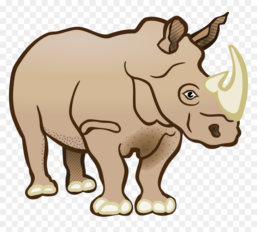 Rhinoceros Clipart Black And White, HD Png Download - africa png