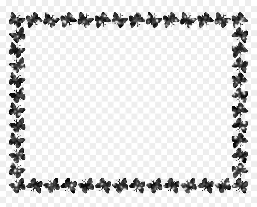Butterfly Black And White Borders, HD Png Download - black border png