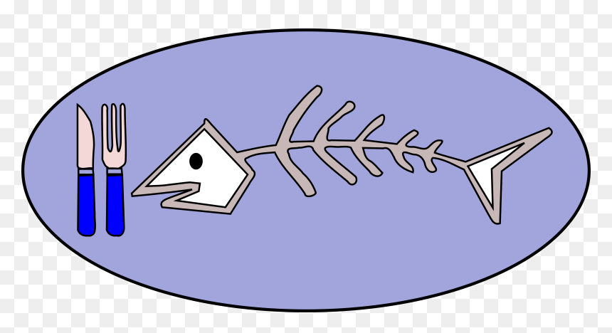 Fish Bone Plate Clipart, HD Png Download - bone png