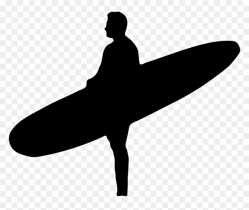 Silhouette Surfboard, HD Png Download - surfboard png