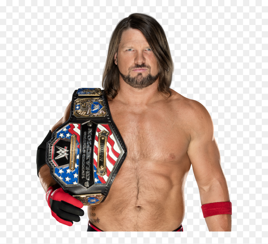 Wwe Aj Styles Us Champion, HD Png Download - aj styles png