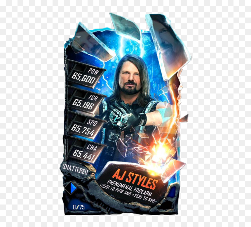 Wwe Supercard Shattered Cards, HD Png Download - aj styles png