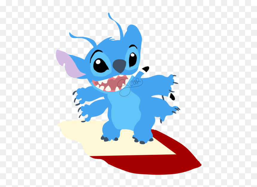 Stitch On A Surfboard Png, Transparent Png - stitch png