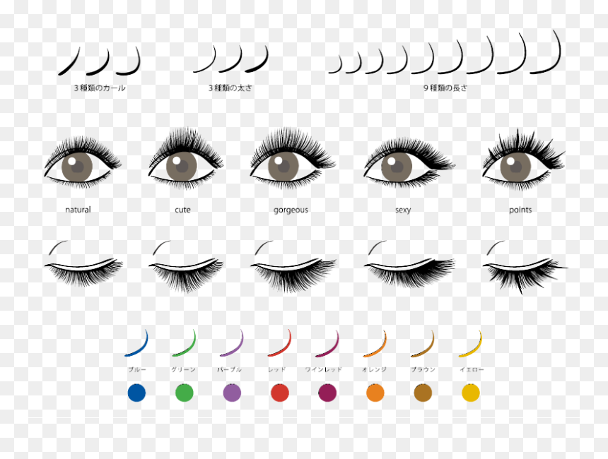 Different Types Of Eyelash Extension Looks, HD Png Download - pestañas png