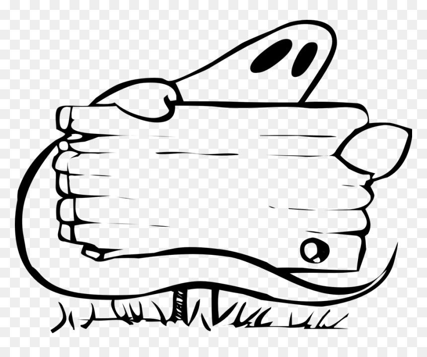 Ghost, Signpost, Sign, Cartoon, Halloween, Spirit - Ghost With Sign Clipart, HD Png Download - cartoon ghost png