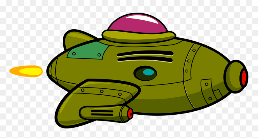 Spaceship, Cartoon, Plane, Rocket, Space, Galaxy - Cartoon Transparent Spaceship, HD Png Download - cartoon spaceship png
