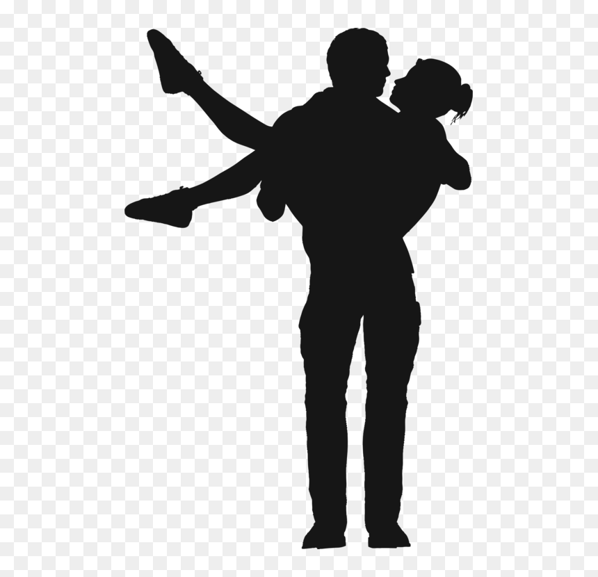 Silhouette Couple In Love, HD Png Download - couple silhouette holding hands png