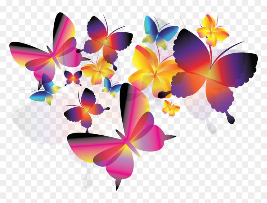 Color Full Visiting Card, HD Png Download - borboleta png