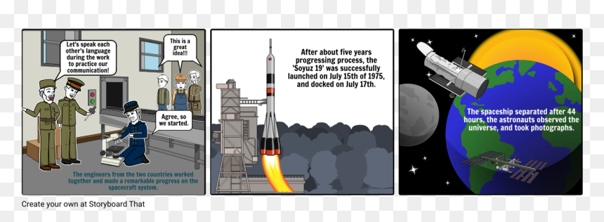 Apollo Soyuz Test Project Cartoon, HD Png Download - cartoon spaceship png