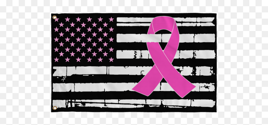Police And Fire Flag, HD Png Download - breast cancer awareness ribbon png
