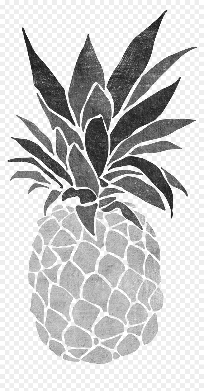 Transparent Black And White Pineapple Png - Black And White Printmaking, Png Download - pineapple slice png