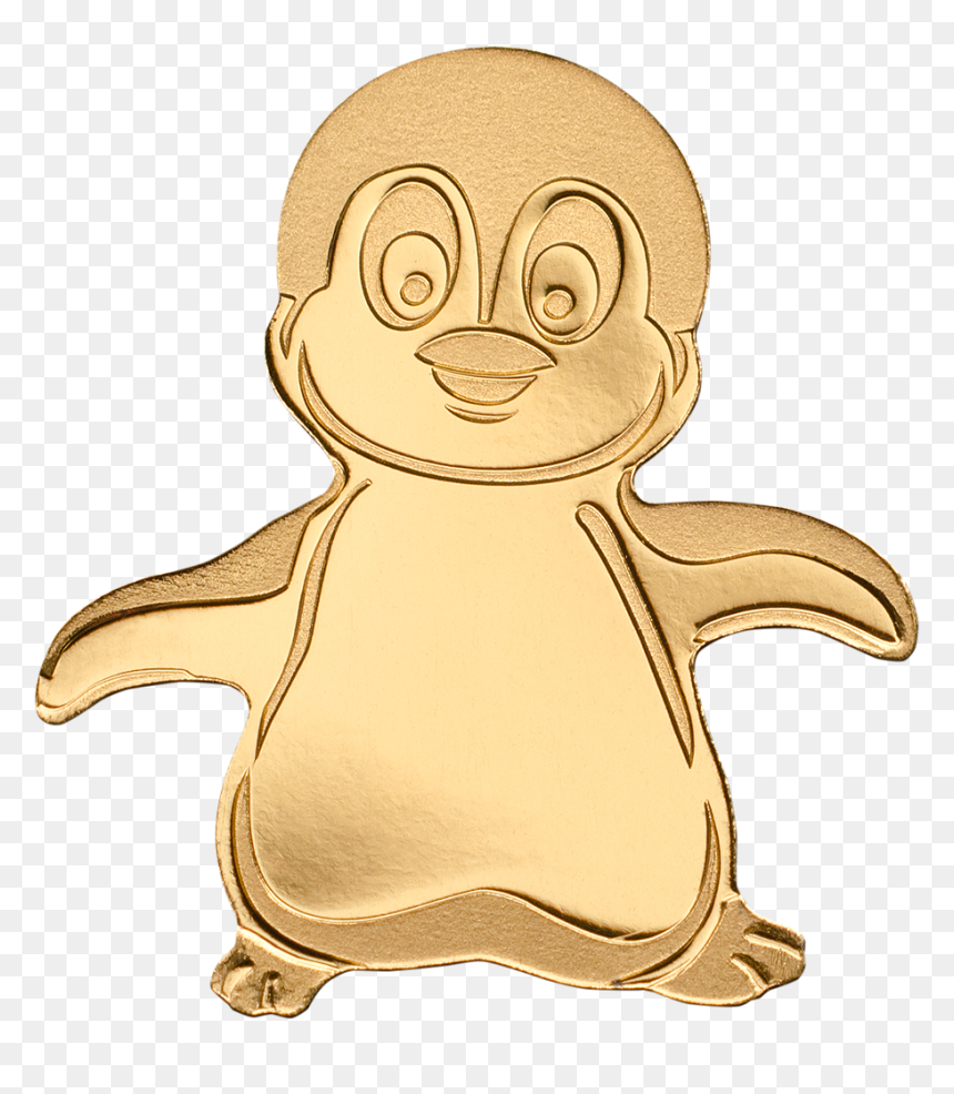 Palau - 2018 - 1 Dollar - Little Emperor Penguin - Gold Penguin, HD Png Download - emperor penguin png