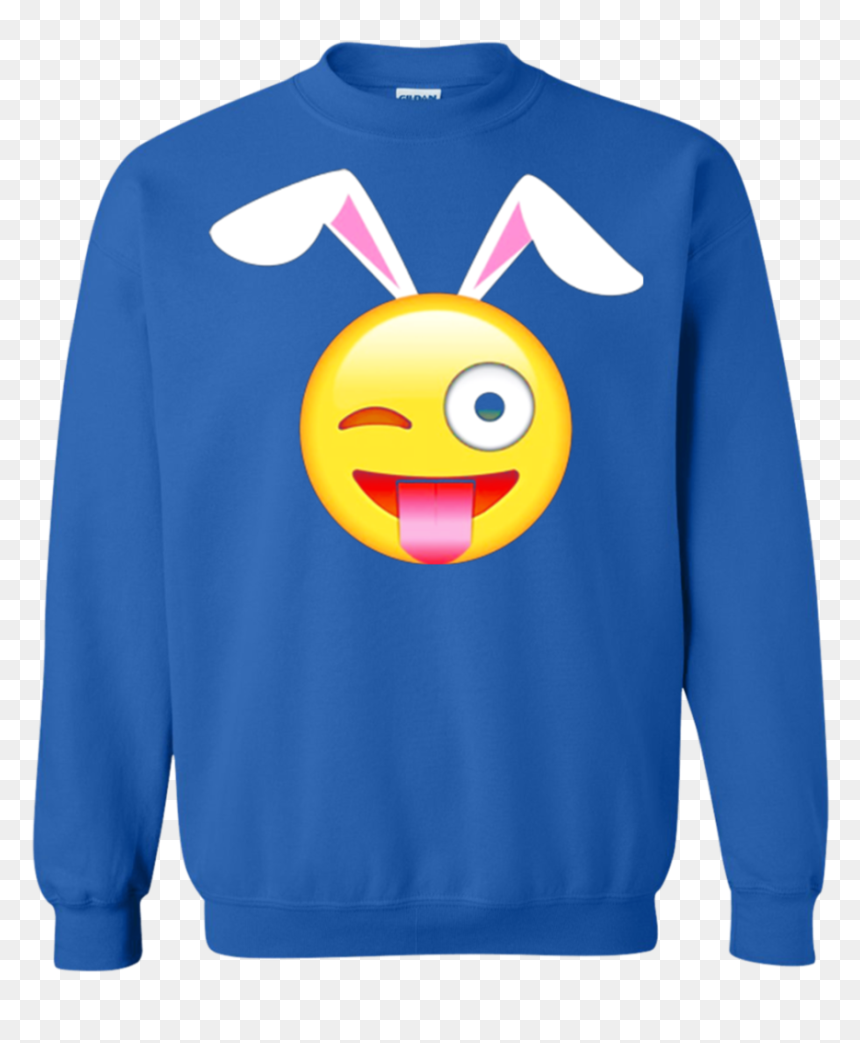Tongue Out Winking Emoji Easter Bunny Ears Tee Shirt - Portable Network Graphics, HD Png Download - easter bunny ears png