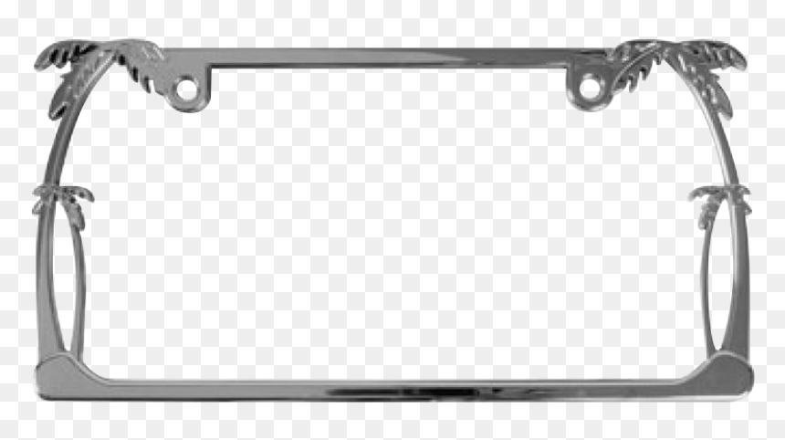 Palm Trees Chrome Metal License Plate Frame, HD Png Download - white palm tree png