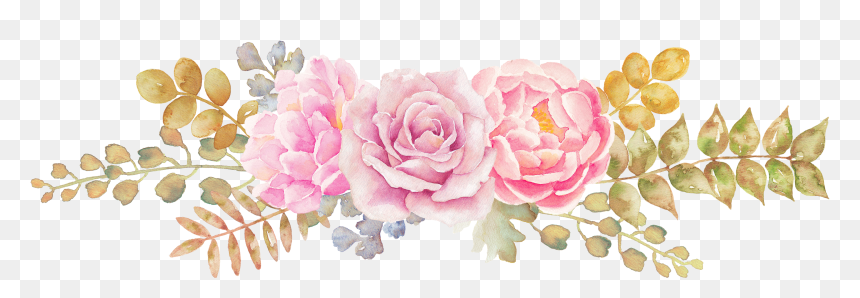 Pink Flower Watercolor Drawing, HD Png Download - watercolor roses png