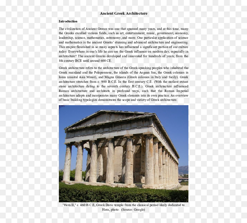 Temple Of Hephaestus, HD Png Download - roman columns png