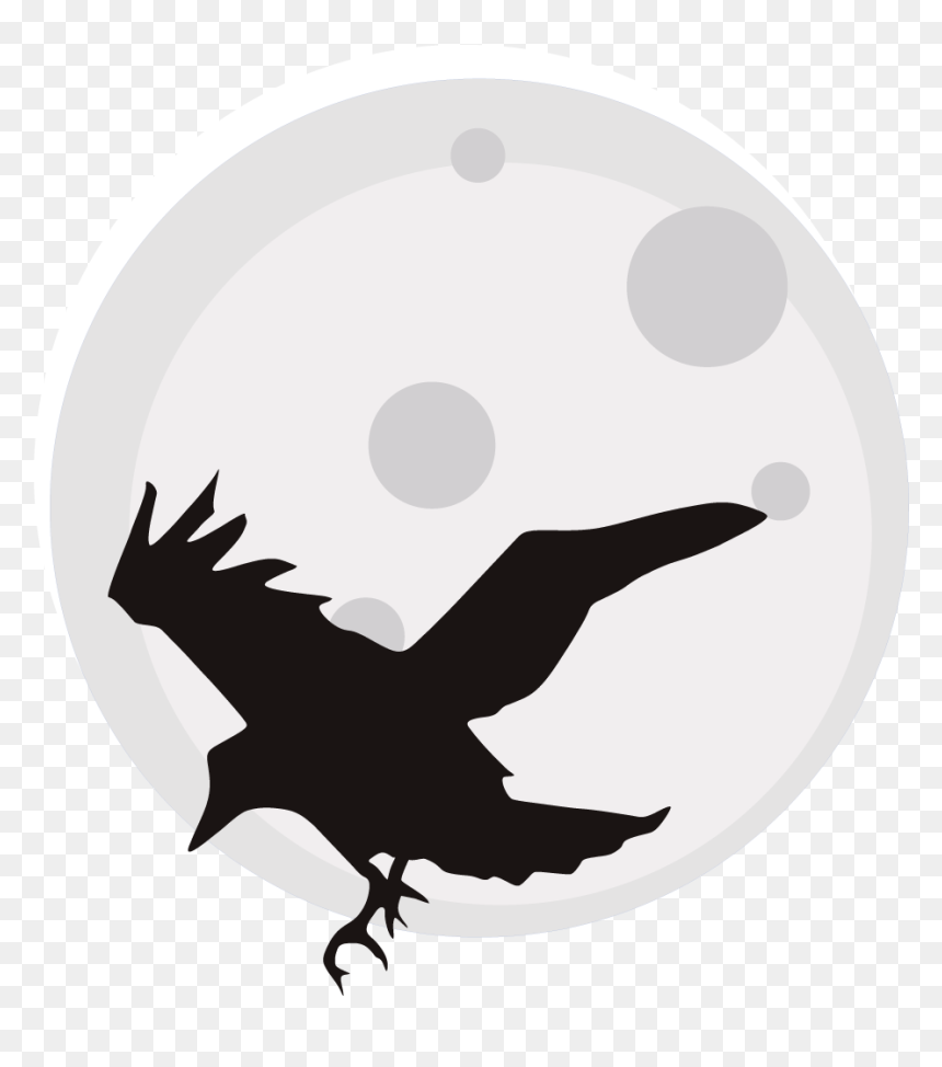 Pin Full Moon Clipart - Raven Silhouette, HD Png Download - moon silhouette png