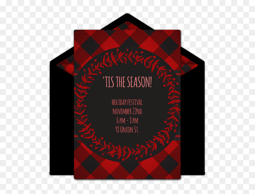 Flannel Christmas Party Invitations, HD Png Download - holiday party png