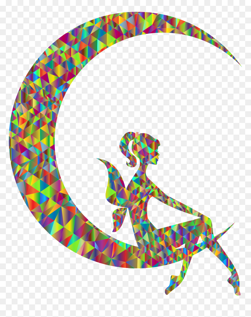 Transparent Cresent Moon Png - Crescent Moon With Fairy, Png Download - moon silhouette png