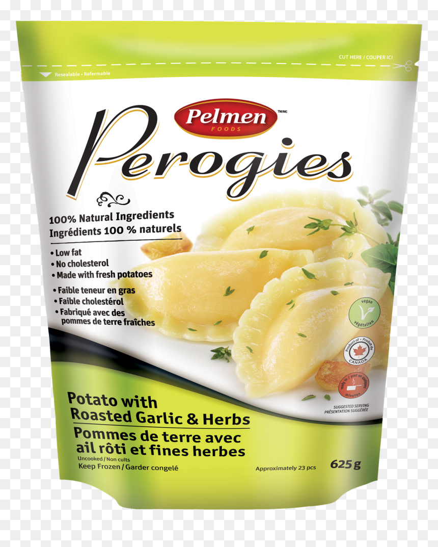 Potato With Roasted Garlic & Herbs Perogies - Pelmen Foods, HD Png Download - roasted png