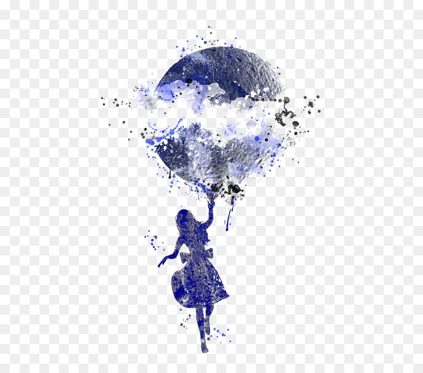 Art Moon And Galaxy, HD Png Download - moon silhouette png