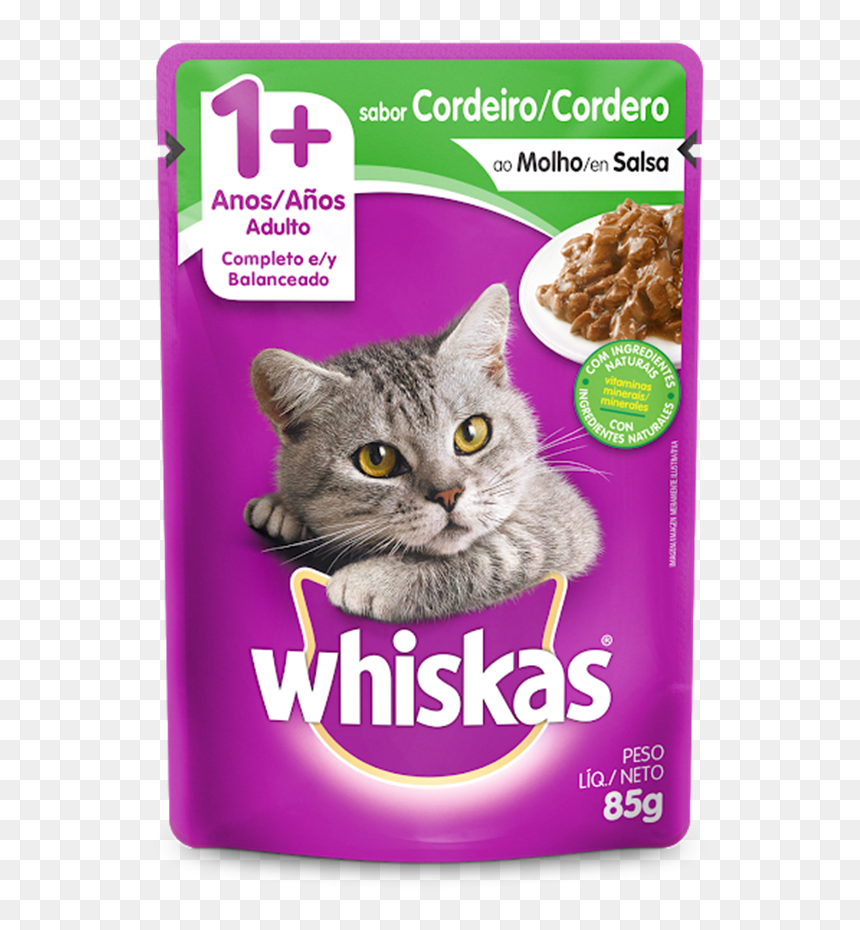 Alimento Úmido Sachê Whiskas Gatos Adultos Cordeiro - Sobres De Comida Para Gatos, HD Png Download - gatos png