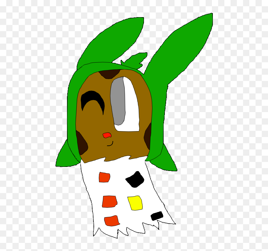 Clip Art Green Plant Yellow Leaf Nose Head Cartoon, HD Png Download - plant cartoon png